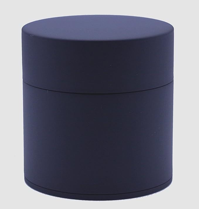 Lacquer-Coated Matcha Tea Sifter Canister with Bamboo Paddle : Matte Black, Japan