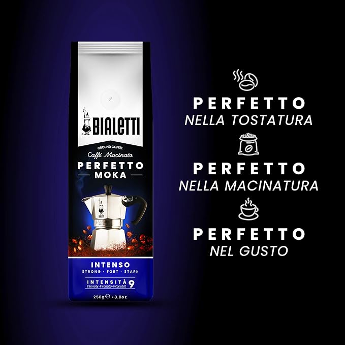 Bialetti Perfetto Moka Café Moulu Intenso (Strong) Dark Roast 250 g