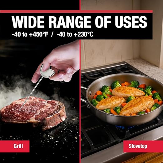 CDN Waterproof Digital Thermometer Long 4.75" Stem, NSF Certified, Ideal for for Bread Baking, Cooking, Brewing - DTQ450X