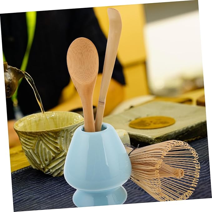 Garneck 1set Matcha Tools Kit Traditional Whisk Tea Scoop Whisk Holder and Spoon for Matcha Preparation Elegant Tea Ceremonies and Daily Use