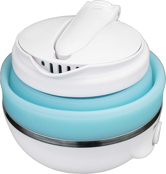 Brentwood KT-1508BL Dual Voltage 120/220 Volt Collapsible-Travel Kettle, 0.8 Liter, Blue