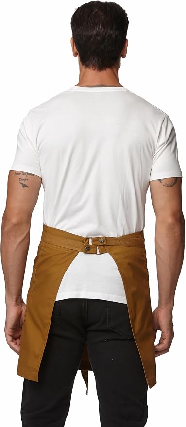 Waist Apron for Men Server Bistro Half 4251BY | Adjustable Half Bistro Apron for Waiters Bartenders, Polyester Cotton Canvas, Durable & Comfortable - Image 2