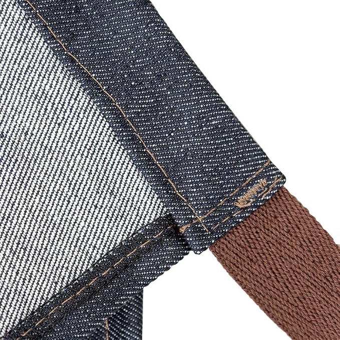 Unisex Apron Black Denim Short Apron with 3 Large Pocket Waist Apron for Waiter, Bartender, Barista - Image 4