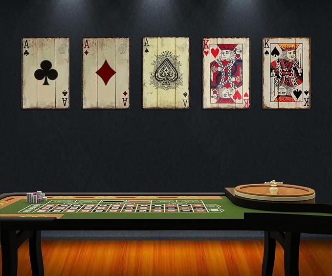 Vintage Poker Wall Decor Metal Sign Retro tin Sign Wall Decorative Signs for Man Cave Home Cafe Pub bar Shop 12x8 Inch Spades Ace - Image 4