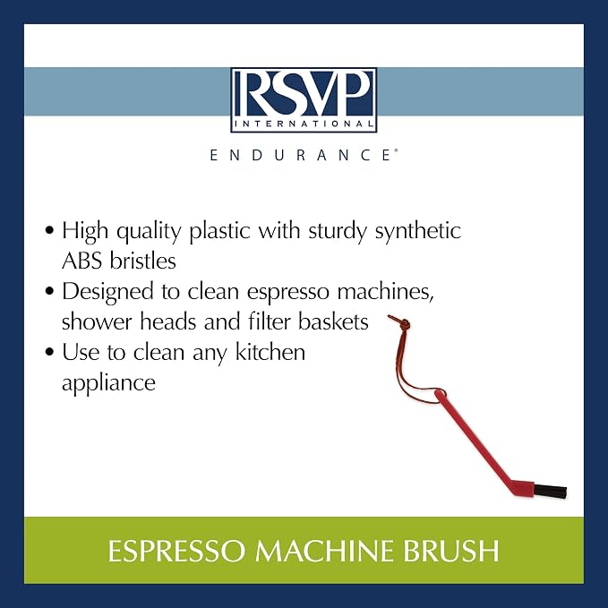 RSVP International Espresso Coffee Kitchen Cleaning Tool, Machine Brush, Red - Image 8