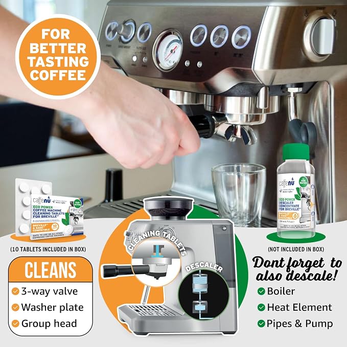 Breville Compatible Cleaning Tablets. 10x 1.4G Espresso Machine Cleaning Tablets. Breville Accessories, Cleans Portafilter & Internal Inaccessible Areas. Coffee Cleaner, All Breville & Sage Machines. - Image 6