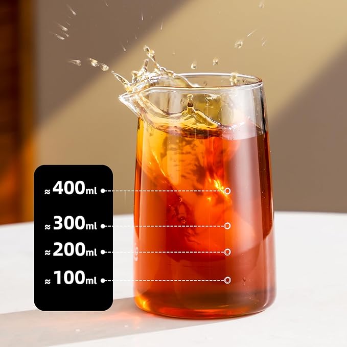 Bincoo Glass Ice Coffee Dripper with Adjustable Dripe Flow Control, Cold Brew Coffee Maker - 450ML, Precision Drip Brewer Tower for Smooth, Low-Acidity Cold Brew Concentrate