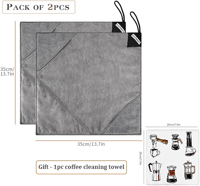 CAFEMASY Barista Espresso Coffee Cleaning Towel Coffee Towels Set for Coffee Bar Pack of 2pcs Espresso Machine Steam Wand Portafilters Cleaning Cloth Rag - Image 7