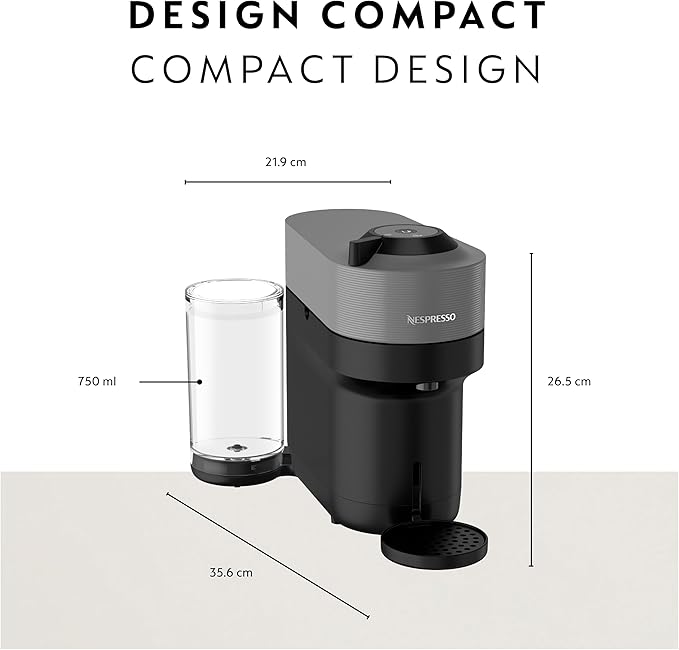 Nespresso Vertuo Pop+ Coffee and Espresso Maker by Breville, Dark Grey