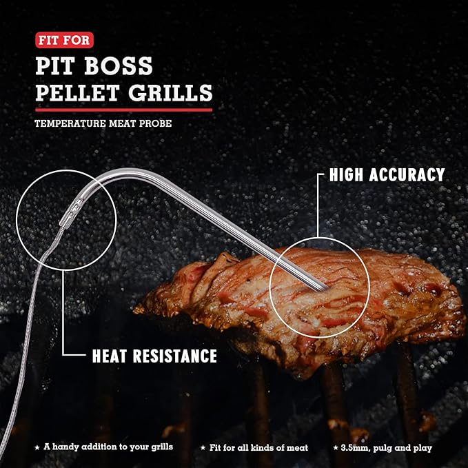 Meat Probe Replacement for Pit Boss Pellet Grills and Smokers, Waterproof 3.5 mm Plug Thermometer Meat Probe, Accessories for Pit Boss