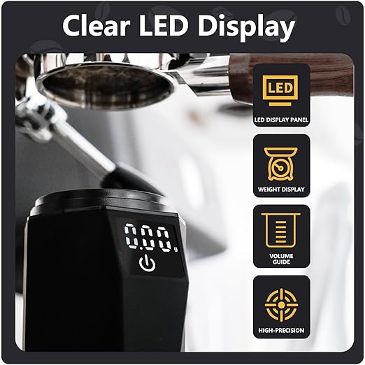 WeightBrew Digital Dosing Cup with LED Display, 0.05g High Precision Coffee Scale, Espresso Scale, Dosing & Brewing Coffee Accessories, Perfectly Measures Coffee Grounds - 1.1 lbs/500 g