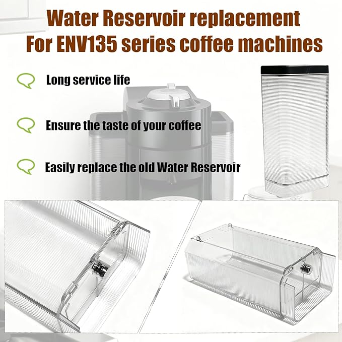 Water Tank Reservoir Compatible With Delonghi Nespresso coffee machine,Fit for Vertuo ENV135,ENV135B,ENV135BAE,ENV135GY,ENV135R,ENV135S,ENV135T,Water Tank/container for capsule coffee machine