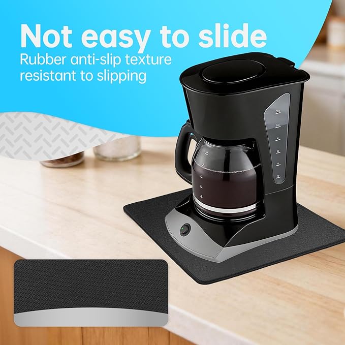 Sliding Mad for Mr Coffee 12 Cup Coffee Maker(SK13-RB) - Absorbent & Anti-Slip Base (13.78"×13.78") - Smooth Glide Accessory Fit for Mr Coffee 12 Cup Drip Coffee Maker, Machines & Pour Over Brewers