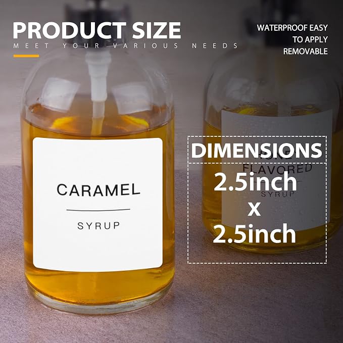 84PCS White Coffee Syrup Labels - Minimalist Fancy Decor for Coffee Station, Labels for Syrup Bottle - Image 2