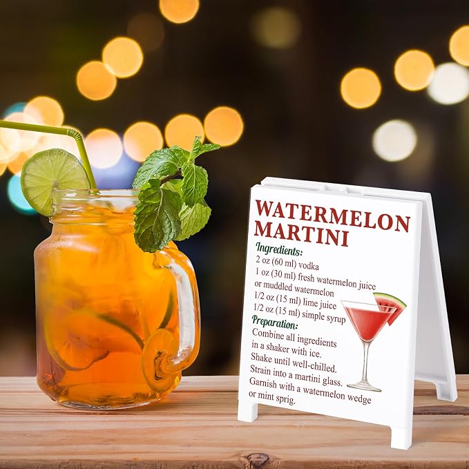 Watermelon Martini Recipe Rustic Bar Decor for Home Cafe Farmhouse Cocktail Sign for Kitchen Bar Cart Accessories Mixology Christmas Gift for Bartender Men Women Couple - 5.59 x 4.33 inch Acrylic Sign - Image 7
