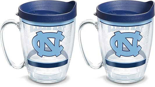 Tervis Made in USA Double Walled University of North Carolina Tar Heels Insulated Tumbler Cup Keeps Drinks Cold & Hot, 16oz Mug, Tradition (Pack of 2)