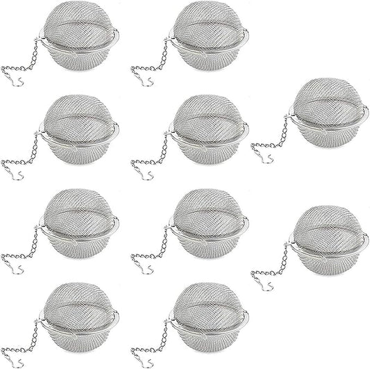 Loose Leaf Tea Steeper, Tea Ball Infusers for Loose Tea,Extra Fine Mesh Tea Strainer Tea Diffusers,Stainless Steel Tea Filter for Brew Leaf Tea Flavoring Herbal Spices Seasonings (10)