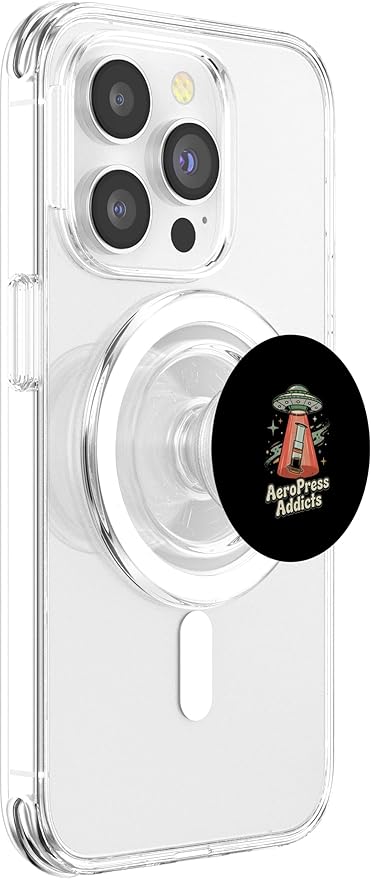 UFO AeroPress Funny Coffee Shirts Sci-Fi AeroPress Brewing PopSockets PopGrip for MagSafe