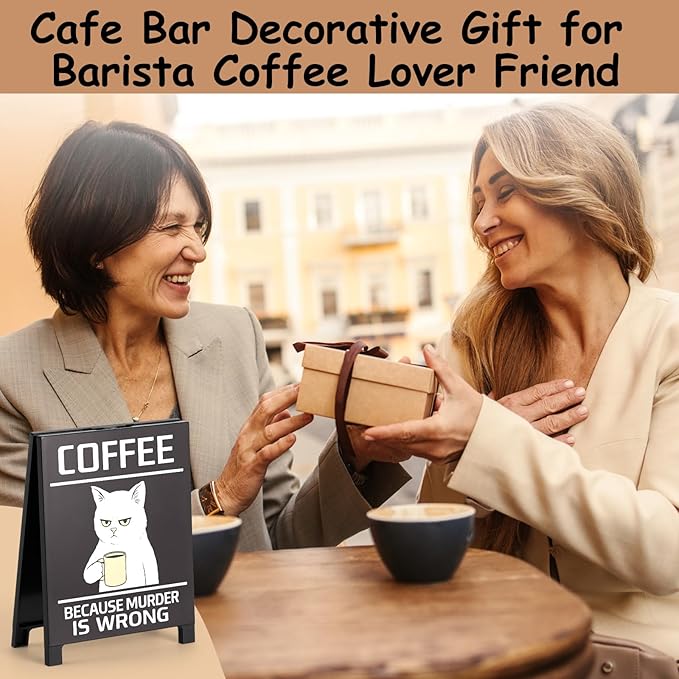 Coffee Bar Accessories Decor: Black Coffee Station Corner Decorations Sign for Kitchen Office Tabletop Shelf