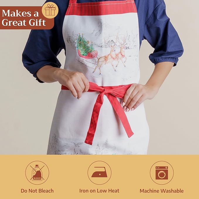 Maison d' Hermine 100% Cotton Apron for women with Pocket Kitchen Chef Apron for Men Cooking Mothers Day Gifts - Image 5