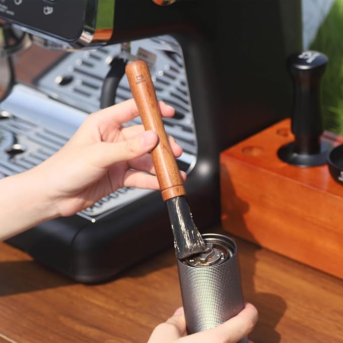 MEION Coffee Grinder Brush, Espresso Brush Tool, Mahogany Coffee Cleaning Brush Coffee Brush Grinder Cleaner Espresso Cleaning Brush Barista Tools for Coffee Lovers - Image 4