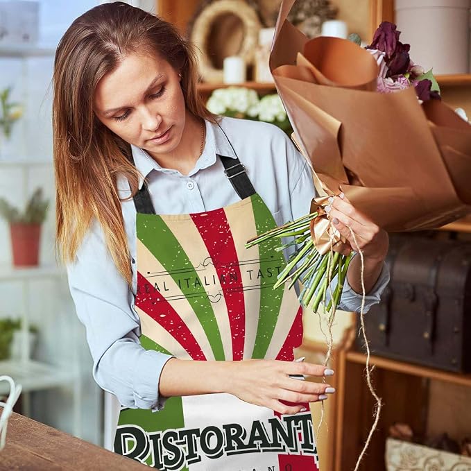 Italian Restaurant Banner Kitchen Apron for Women Men, Unisex Adjustable Cooking Apron, Waterproof Apron for Home Kitchen, Restaurant, Coffee House - Image 6