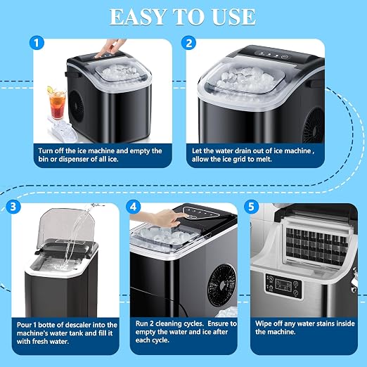 Ice Machine Cleaner Maker Descaler - Nickel Safe Descaler, Ice Maker Cleaner Compatible with Whirlpool, Scotsman, KitchenAid, Affresh, Hoshizaki, GE Opal Cleaning Kit, (1Gallon, 33 Uses) - Image 3