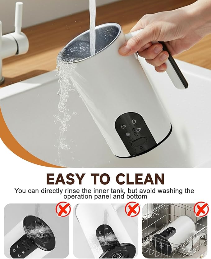 Electric Milk Frother, 4-in-1 Automatic Milk Steamer & Foamer 11.8oz/350ml, Automatic Hot and Cold Foam Maker and Milk Warmer for Latte, Cappuccino, Matcha, Hot Chocolate (White)