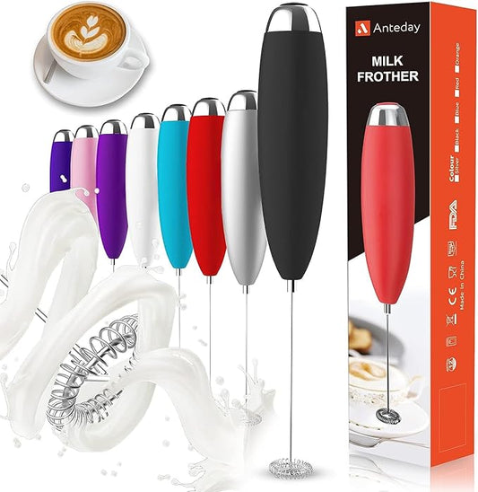 Electric Milk Frother Handheld, Quality Frother Wand for Coffee, Battery Operated (Not included) Drink Mixer Matcha Whisk, Functionality Foam Maker for Frappe Hot Chocolate, Cappuccino, Lattes