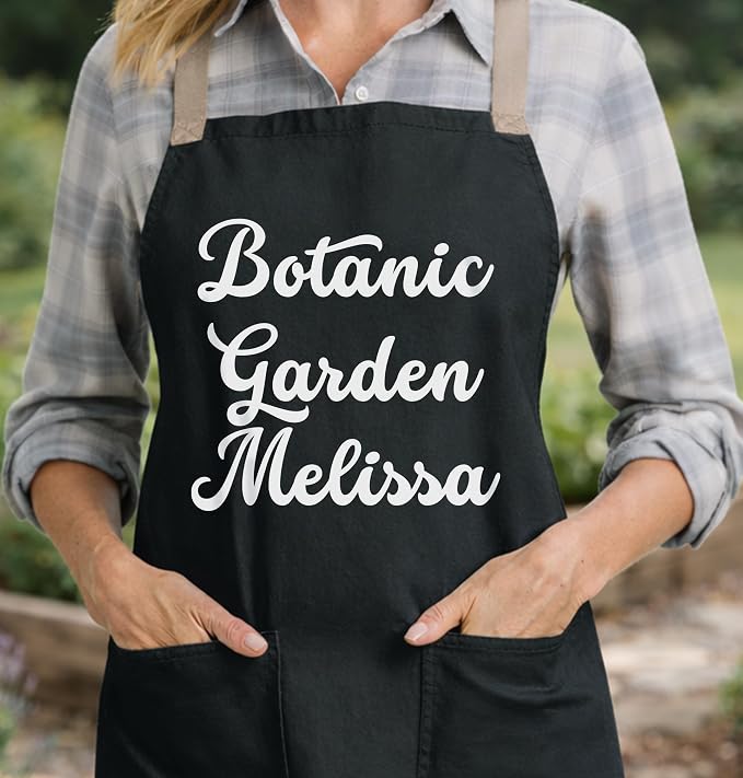 TEEAMORE Custom Apron with Pockets for Women Men Add Your Text Logo Chef Kitchen Cotton Adjustable Crossback Straps - Image 2