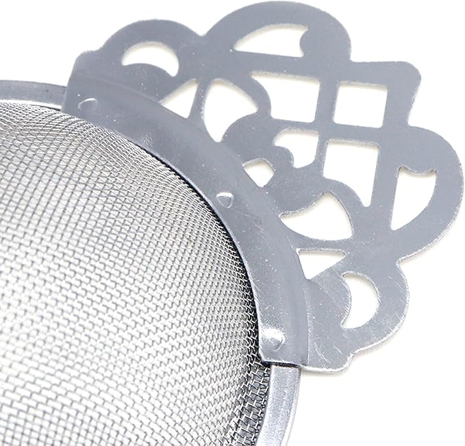 1 Set Silver Stainless Steel Tea Strainer with Drip Bowl, Mesh Loose Leaf Tea Infuser with Double Winged Handle
