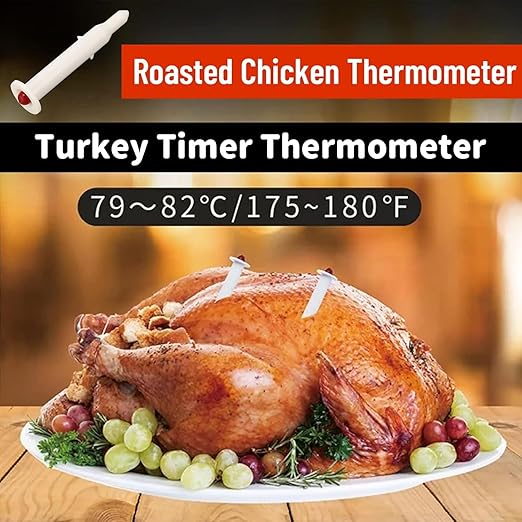 10pcs Chicken Thermometer Turkey Timer, Meat Turkey Thermometer Pop Out, 1.8 Inches Good Cook Timers for Cooking Chicken Beef