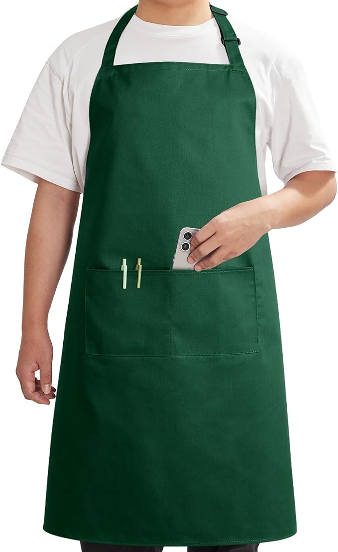 Syntus Chef Apron for Men Women with Pockets, Thick Grilling BBQ Apron | Machine Washable, Thick & Soft, Full Coverage, Adjustable Strap, Long Ties, 2 Pockets, Multi-Purpose, BBQ, Gift by Syntus