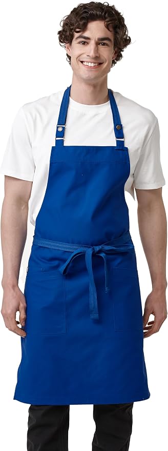 Chef Men Canvas Waterproof Apron Pocket 4251GB | Polyester Cotton Canvas Apron for BBQ Grilling Kitchen Cooking, Adjustable Neck, Durable & Comfortable by Guolamy