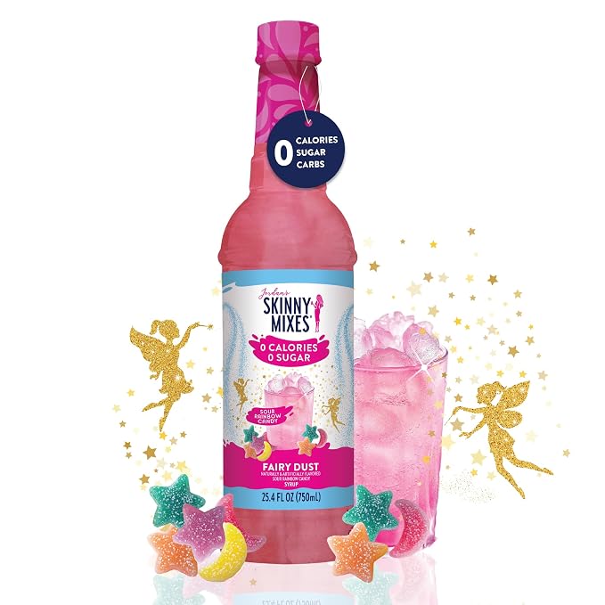 Jordan's Skinny Mixes Sugar Free Syrup, Rainbow Candy, Fruit Flavored Water Enhancer, Drink Mix for Iced Tea, Lemonade, Drinks, Low Calorie Water Flavoring, Dairy & Gluten Free, Kosher, 25.4 Fl Oz - Image 8