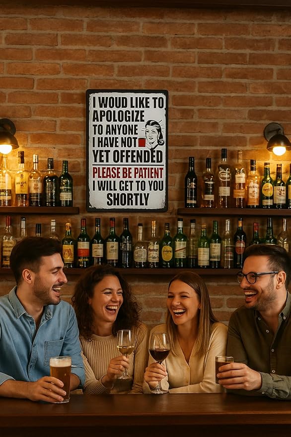 8x12inch Retro Metal Sign I Would Like To Apologize To Anyone I Have Not Yet Offended Metal Decor Vintage Funny Tin Plaque Wall Stickers For Garage Man Cave Beer Cafe Bar Pub Club Home Decor - Image 3