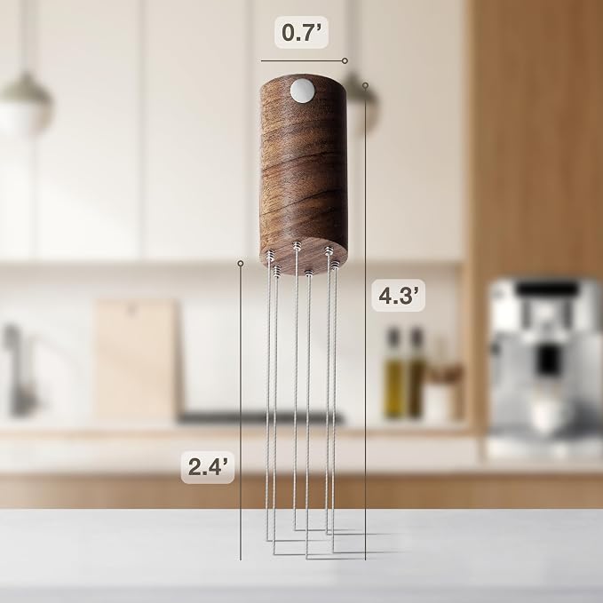 WDT Tool Espresso Stirrers - Coffee Distributor Barista Tools - Espresso Needle Distribution Tool for Coffee Accessories Kit - Walnut Wood Gifts for Coffee Lovers - Image 6