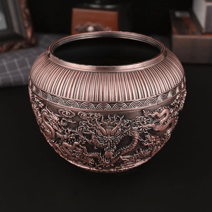 Tea Tin Canister, Loose Leaf Tea Storage Tins Vintage Chinese Style Tea Storage Jars Coffee Tins Food Storage Container for Coffee Candy Herbs and Spices(Copper )