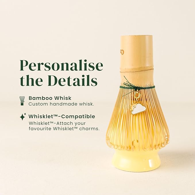Matcha Whisk Set | Golden Hour 6-Piece Matcha Kit | Matcha Bowl with Spout, Chasen Bamboo Whisk, Whisk Holder and Whisklet™ Compatible Charms