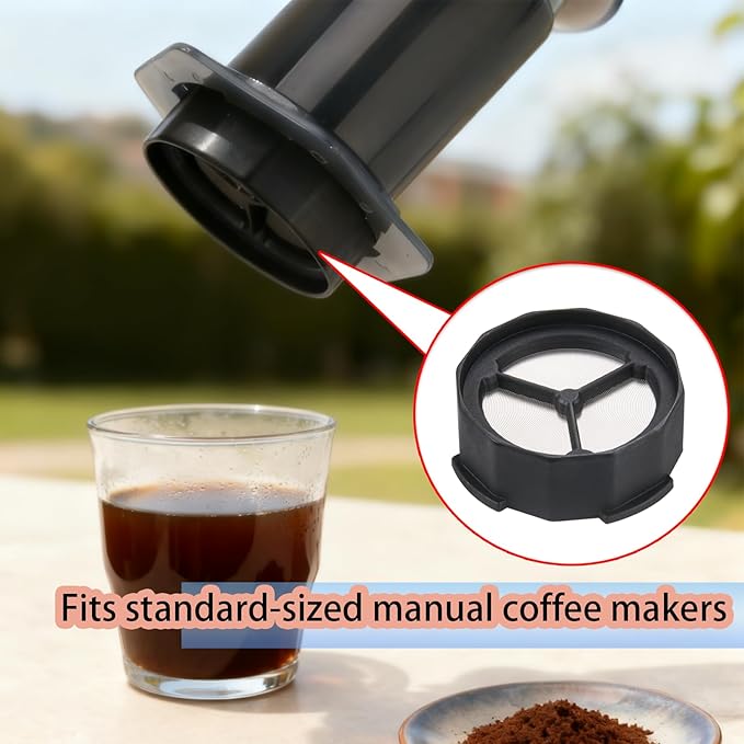 Stainless Steel Reusable Filter for AeroPress Coffee Maker(Superfine)，Premium Replacement Disc, 2-in-1 design, freeing you from changing filter screens or filter papers. (2, Black)