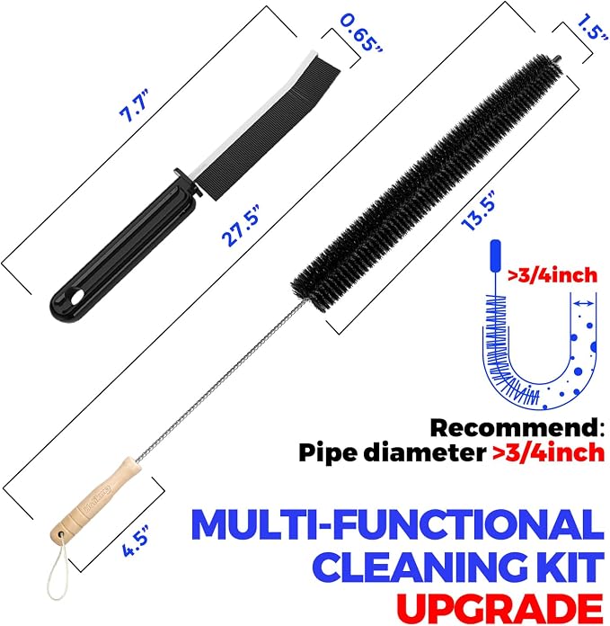 Holikme Dryer Vent Cleaner Kit, 3 Pieces Dryer Lint Brush- Household Supplies 304 Stainless Steel Cleaning Brush Home Essentials Crevice Brush for Lint Trap - Image 4