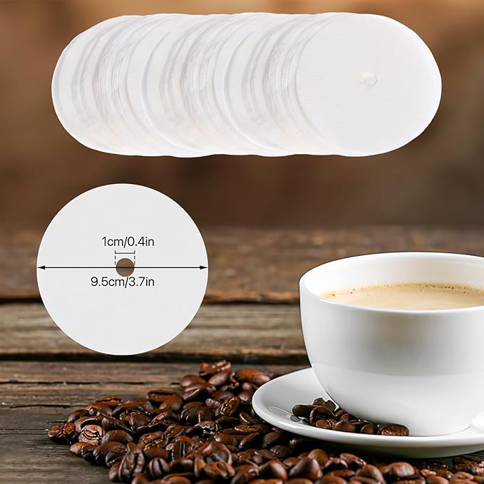 300 Count Percolator Coffee Filters, 3.75in Natural Unbleached Disposable Coffee Filter Disc Coffee Filters for Percolators Coffee Pot