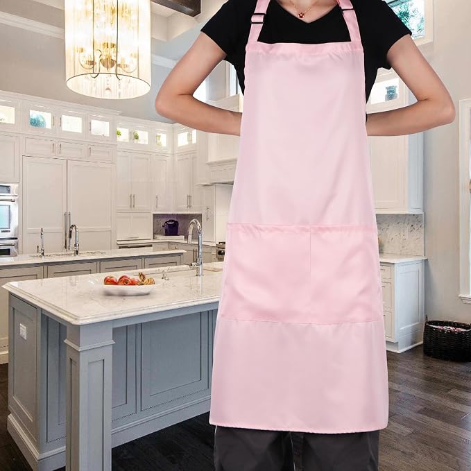 Bib Aprons- Mixed Color Apron with Pockets, for Kitchen Cooking Restaurant BBQ Painting Crafting - Image 6