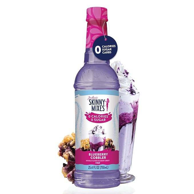 Jordan's Skinny Mixes Sugar Free Coffee Syrup, Blueberry Cobbler Coffee Flavoring Syrup, Zero Calorie Drink Mix for Lattes, Baking, Protein Shake or Cocktail, Dairy & Gluten Free, Kosher, 25.4 Fl Oz - Image 3