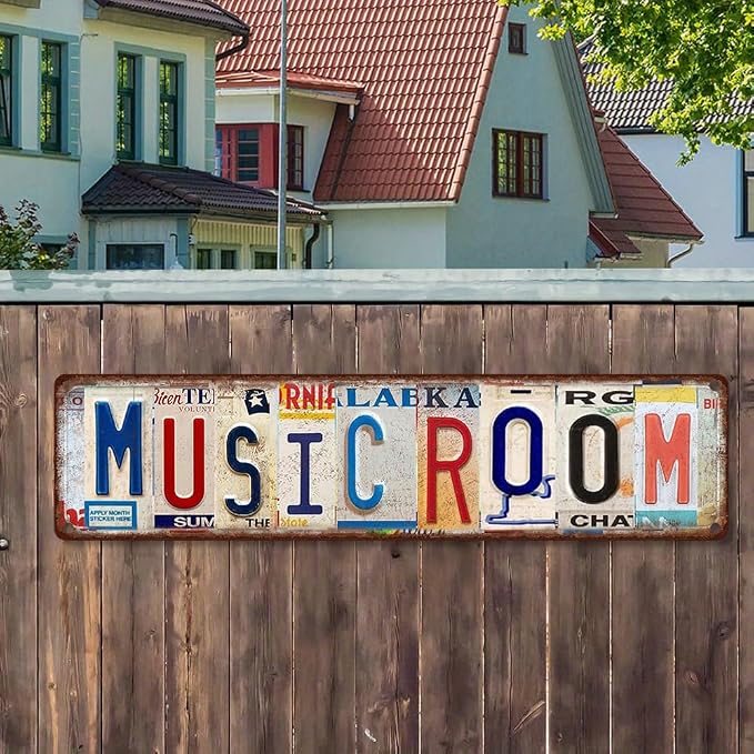 Music Room Metal Sign - Vintage Aluminum Tin Wall Art 4x16 Inch - Garage Band Studio Bar Decor - Image 4