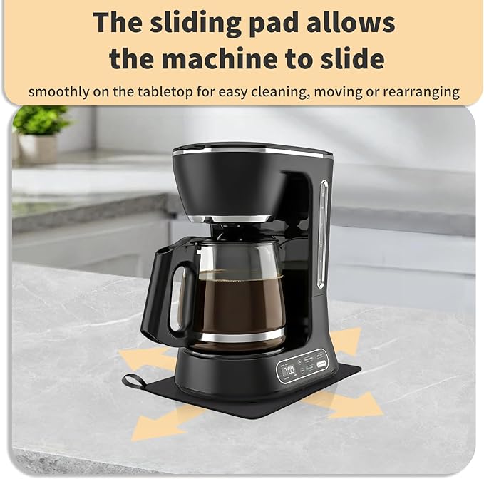 Sliding Pad for BLACK+DECKER Split Brew 12-Cup Digital Coffee Maker (CM0122)(13.8"×9.5")- Smooth Glide with Anti-Slip Base - Perfect Accessories Fit for Iced or Hot Coffee Machine
