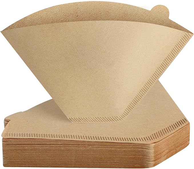 120Pcs Cone Coffee Filters #4, Clinuse Unbleached Size 04 Coffee Filters 8-12 Cup, Disposable Natural Paper Filters, No.4 Cone Filters Compatible with Ninja, Cuisinart, Pour Over and Drip Coffee Maker