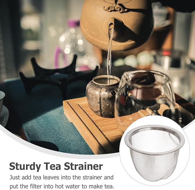 Yardwe Stainless Steel Tea Filter with Fine Mesh Strainer 2.5 Inch Infuser for Loose Leaf Tea Brewing at Home or Office