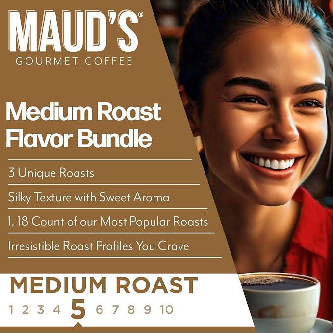 Maud's Salted Caramel, Sweet Hazelnut & Cinnamon Roll Flavored Pods Bundle, 54 ct, Medium Roast Flavored Coffee in Single Serve Pods – 100% Arabica Coffee, Compatible with Keurig K Cups Maker - Image 3
