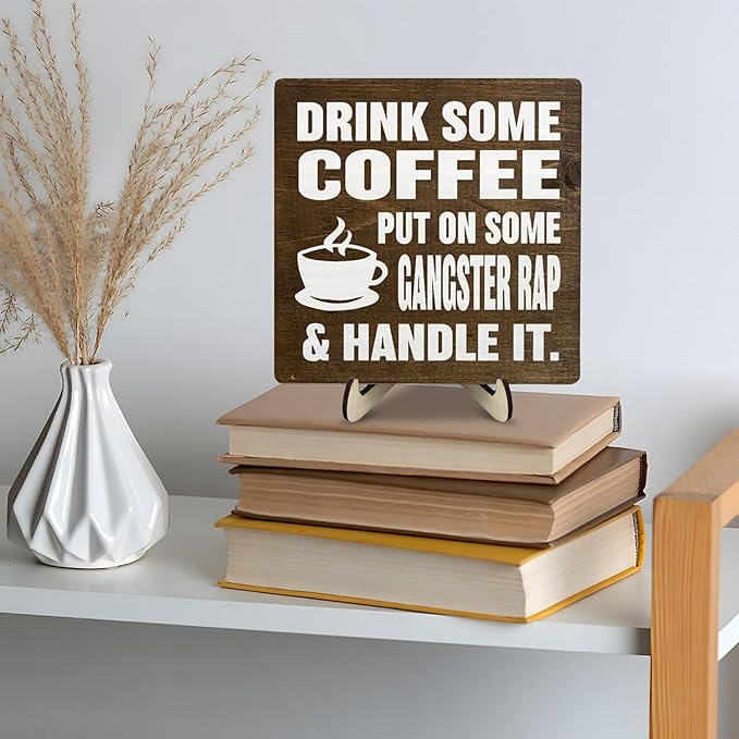 Coffee Bar Sign Plaque, Coffee Signs for Coffee Station, Vintage Coffee Sign Decor for Kitchen, Coffee Bar Accessories, Farmhouse Cafe Sign